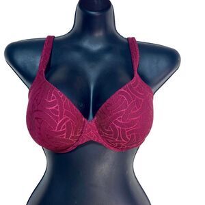 Vanity Fair Perfect T-Shirt Bra Women’s 36D 75298 Red Purple Maroon Underwire